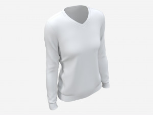 Sweatshirt for Women Mockup 02 White 3D Model