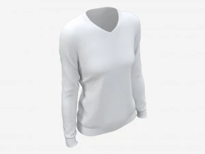 Kadın Kazak Mockup 02 Beyaz 3D Model