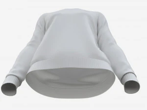 Kadın Kazak Mockup 02 Beyaz 3D Model