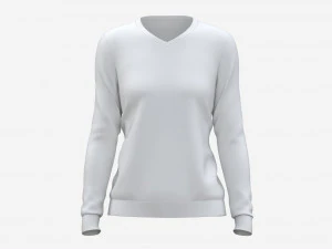 Kadın Kazak Mockup 02 Beyaz 3D Model