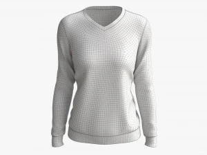 Kadın Kazak Mockup 02 Beyaz 3D Model