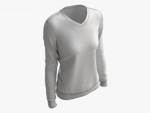 Kadın Kazak Mockup 02 Beyaz 3D Model