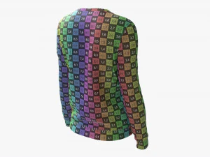 Kadın Kazak Mockup 02 Beyaz 3D Model