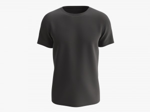 T-shirt for Men Mockup 01 Cotton Black 3D Model