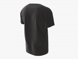 T-shirt for Men Mockup 01 Cotton Black 3D Модель