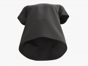 T-shirt for Men Mockup 01 Cotton Black 3D Модель