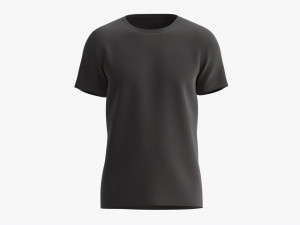 T-shirt for Men Mockup 01 Cotton Black 3D Модель