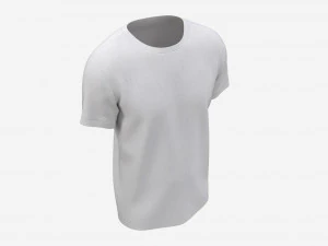 T-shirt for Men Mockup 01 Cotton White 3D Model