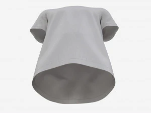T-shirt for Men Mockup 01 Cotton White 3D Model