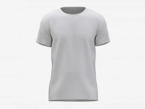 T-shirt for Men Mockup 01 Cotton White 3D Model
