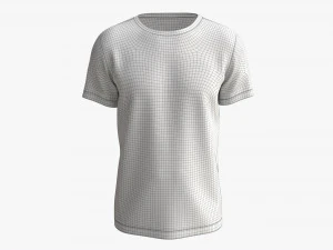 T-shirt for Men Mockup 01 Cotton White 3D Model