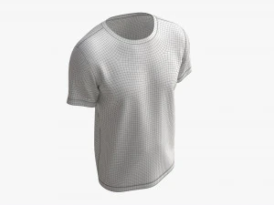 T-shirt for Men Mockup 01 Cotton White 3D Model