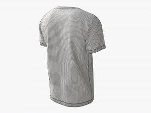 T-shirt for Men Mockup 01 Cotton White 3D Model