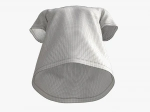 T-shirt for Men Mockup 01 Cotton White 3D Model