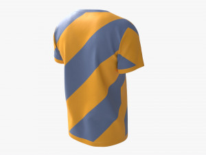 T-shirt for Men Mockup 01 Yellow Blue Stripes 3D Модель