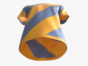 T-shirt for Men Mockup 01 Yellow Blue Stripes 3D Модель