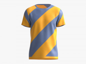 T-shirt for Men Mockup 01 Yellow Blue Stripes 3D Модель