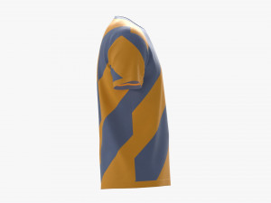 T-shirt for Men Mockup 01 Yellow Blue Stripes 3D Модель