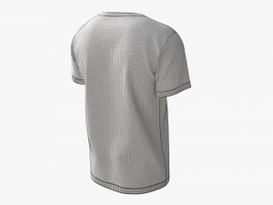 T-shirt for Men Mockup 01 Yellow Blue Stripes 3D Модель