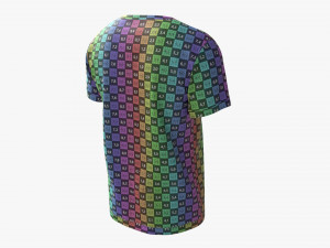 T-shirt for Men Mockup 01 Yellow Blue Stripes 3D Модель