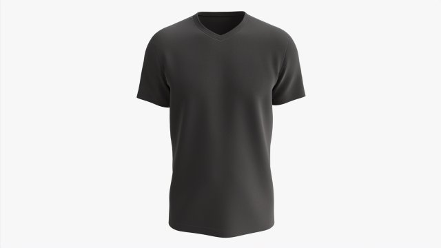 T-shirt for Men Mockup 02 Cotton Black 3D 模型 .c4d .max .obj .3ds .fbx .stl .blend 