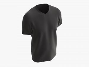 T-shirt for Men Mockup 02 Cotton Black 3D 模型