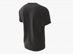 T-shirt męski Mockup 02 Bawełniany Czarny Model 3D