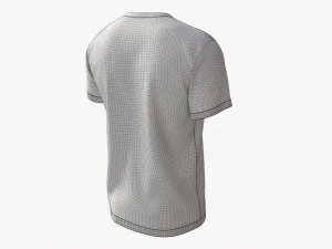 T-shirt męski Mockup 02 Bawełniany Czarny Model 3D