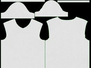 T-shirt męski Mockup 02 Bawełniany Czarny Model 3D