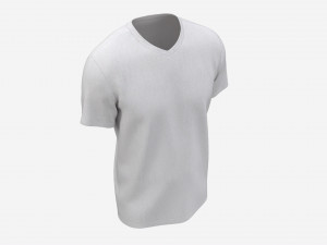 T-shirt for Men Mockup 02 Cotton White Modelo 3D