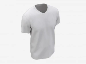 T-shirt for Men Mockup 02 Cotton White 3D Model