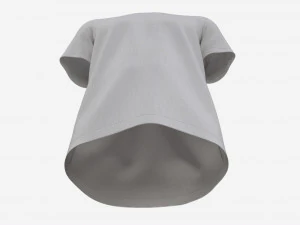 T-shirt for Men Mockup 02 Cotton White 3D Model