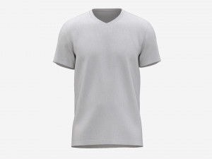T-shirt for Men Mockup 02 Cotton White Modelo 3D