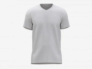 T-shirt for Men Mockup 02 Cotton White 3D Model