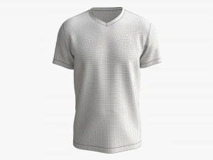 T-shirt for Men Mockup 02 Cotton White 3D Model