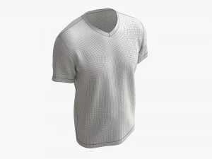 T-shirt for Men Mockup 02 Cotton White 3D Model