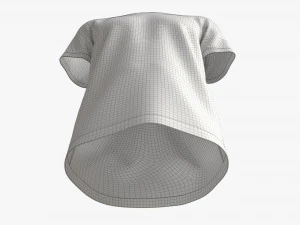 T-shirt for Men Mockup 02 Cotton White 3D Model