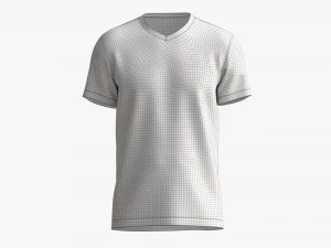 T-shirt for Men Mockup 02 Cotton White 3D Model