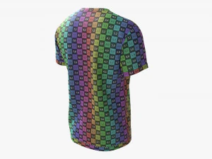 T-shirt for Men Mockup 02 Cotton White 3D Model