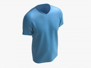 T-shirt for Men Mockup 02 Velvet Blue Modèle 3D