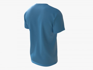 T-shirt for Men Mockup 02 Velvet Blue Modèle 3D