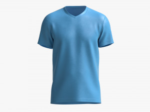 T-shirt for Men Mockup 02 Velvet Blue Modèle 3D