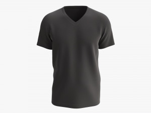 T-shirt for Men Mockup 03 Cotton Black 3D Model