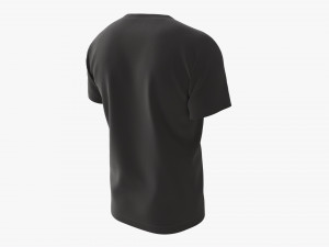 T-shirt for Men Mockup 03 Cotton Black Modelo 3D