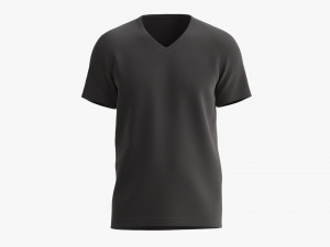 T-shirt for Men Mockup 03 Cotton Black Modelo 3D