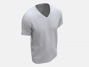 T-shirt for Men Mockup 03 Cotton White 3D Model