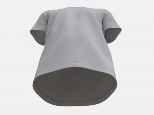 T-shirt for Men Mockup 03 Cotton White 3D Model
