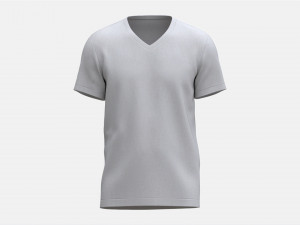 T-shirt for Men Mockup 03 Cotton White 3D Model