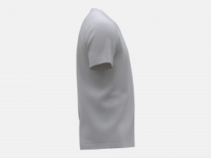 T-shirt for Men Mockup 03 Cotton White 3D Model
