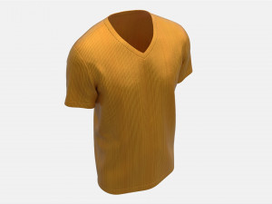 T-shirt for Men Mockup 03 Synthetic Gold 3D Model